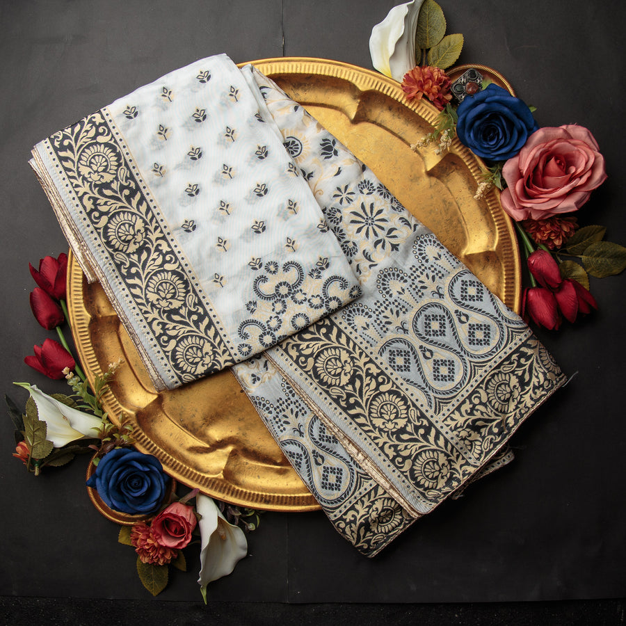 Tasneem Fabrics Women's Pure Silk Jacquard Dupatta - FBDY0002443
