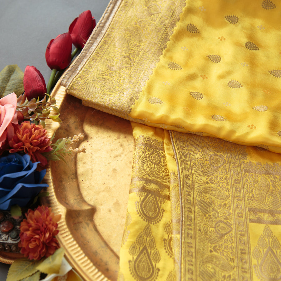 Tasneem Fabrics Women's Pure Gaji Silk Jacquard Dupatta - FBDY0002415