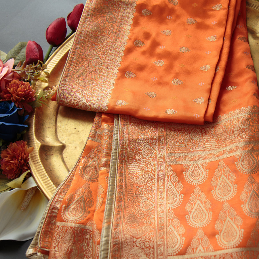 Tasneem Fabrics Women's Pure Gaji Silk Jacquard Dupatta - FBDY0002604