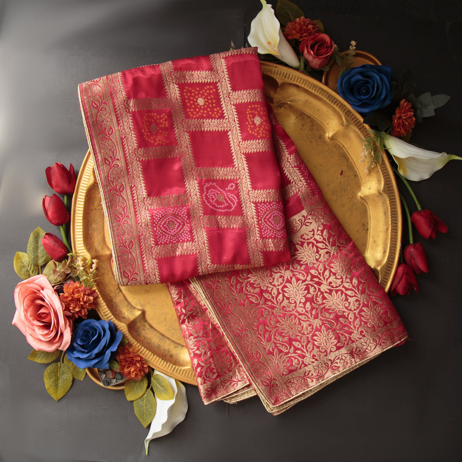 Tasneem Fabrics Women's Pure Gaji Silk Jacquard Dupatta - FBDY0002516