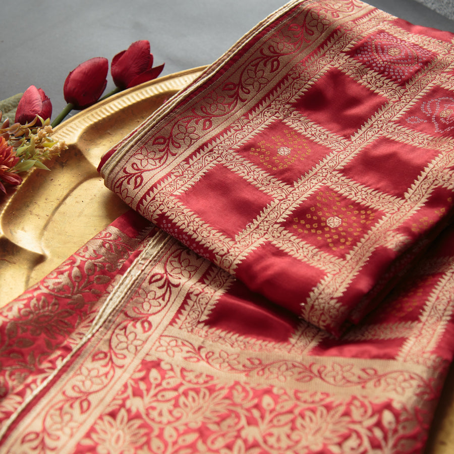 Tasneem Fabrics Women's Pure Gaji Silk Jacquard Dupatta - FBDY0002513