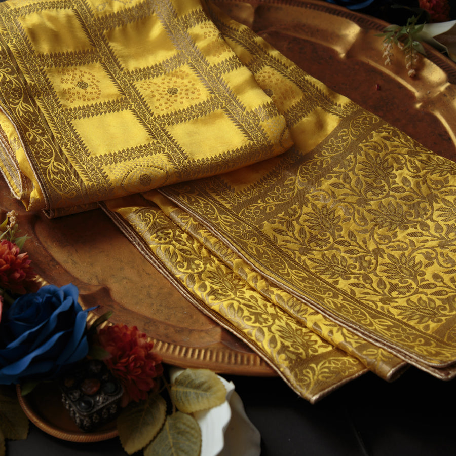 Tasneem Fabrics Women's Pure Gaji Silk Jacquard Dupatta - FBDY0002380