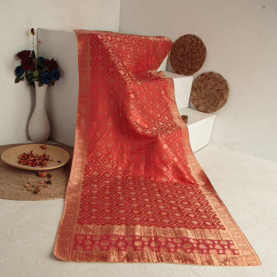 Tasneem Fabrics Women's Pure Gaji Silk Jacquard Dupatta - FBDY0002543