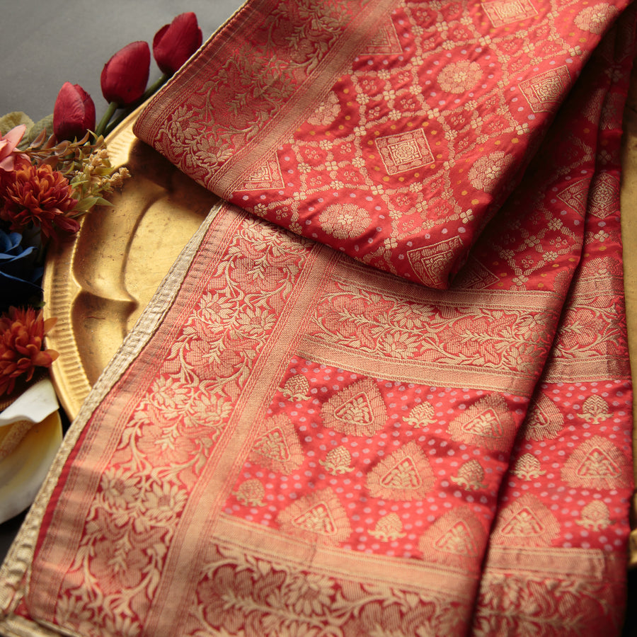 Tasneem Fabrics Women's Pure Gaji Silk Jacquard Dupatta - FBDY0002543