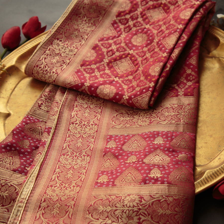 Tasneem Fabrics Women's Pure Gaji Silk Jacquard Dupatta - FBDY0002539