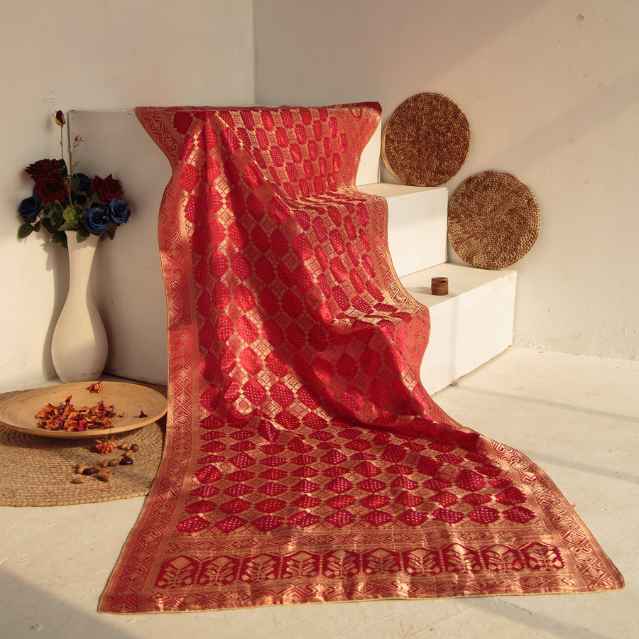 Tasneem Fabrics Women's Pure Gaji Silk Jacquard Dupatta - FBDY0002686