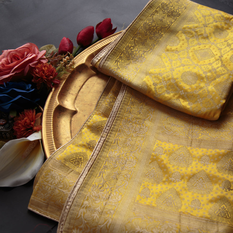 Tasneem Fabrics Women's Pure Gaji Silk Jacquard Dupatta - FBDY0002412