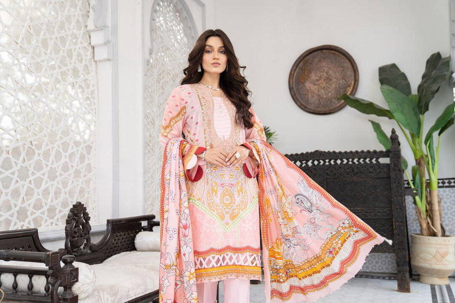 Noorangi Shaad Digital Printed Lawn Unstitched 3Pc Suit - MarJaan