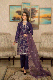Suveez Pariza Embroidered Lawn 3 Piece Suit - CP-05 MARTINI