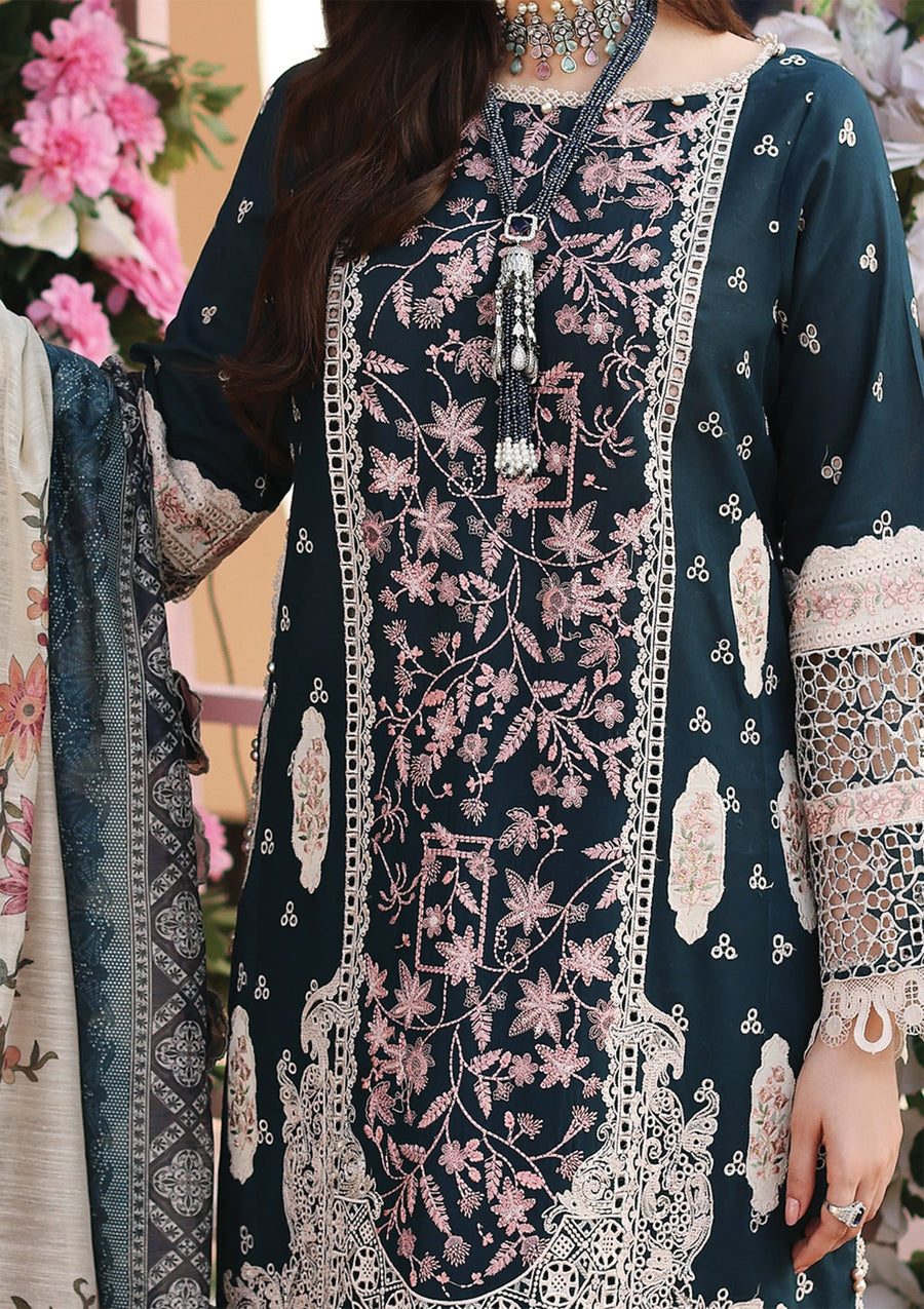 KAHF Premium Embroidered Luxury Lawn Unstitched 3Pc Suit KLC-01A