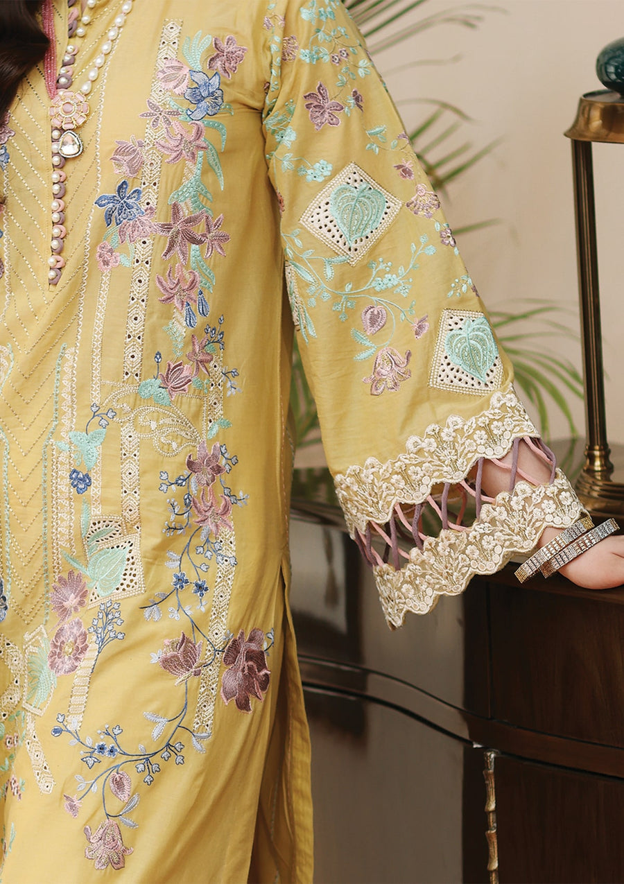 KAHF Premium Embroidered Luxury Lawn Unstitched 3Pc Suit KLC-02B