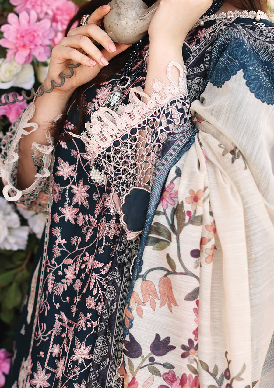 KAHF Premium Embroidered Luxury Lawn Unstitched 3Pc Suit KLC-01A
