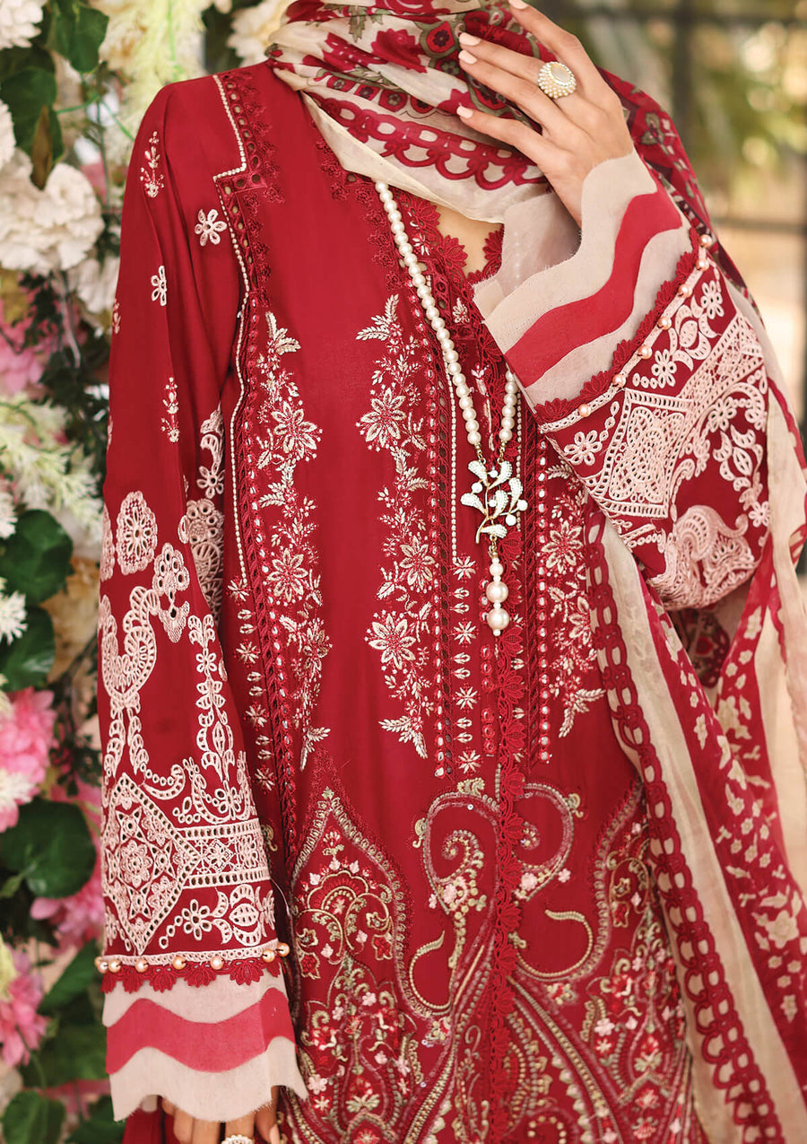 KAHF Premium Embroidered Luxury Lawn Unstitched 3Pc Suit KLC-09A
