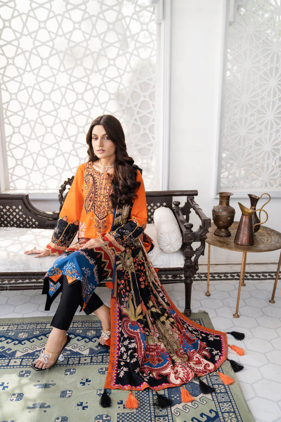 Noorangi Shaad Digital Printed Lawn Unstitched 3Pc Suit - Shafaq