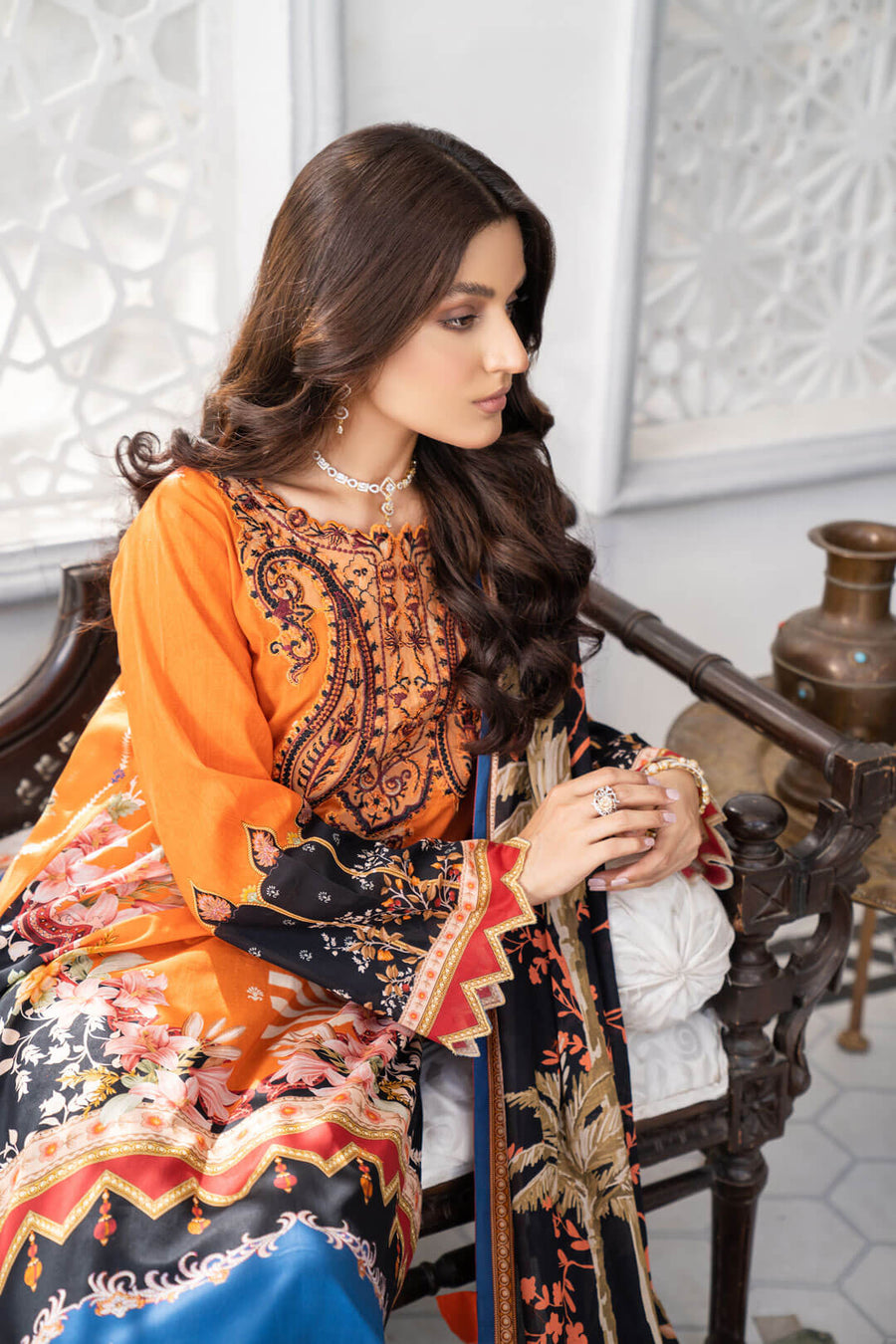 Noorangi Shaad Digital Printed Lawn Unstitched 3Pc Suit - Shafaq