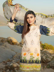 Shazmeen Printed Lawn Collection 3PC lawn Print Suit D-10 - FaisalFabrics.pk