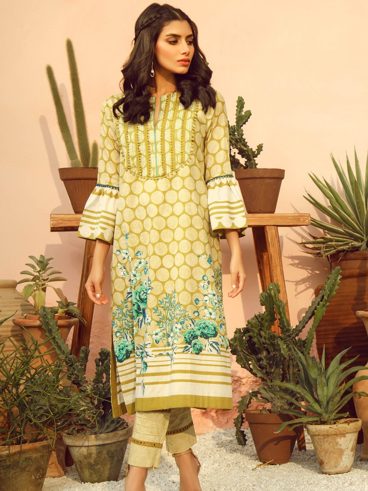 Alkaram Spring Summer Printed Lawn 2Pc SS-23-20-Lime Geen Alkaram Spring Summer Printed Lawn 2Pc SS-23-20-Lime Geen