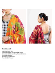 Zara Shahjahan Premium Lawn 2021 Unstitched 3 Piece Suit Manreet-B - FaisalFabrics.pk