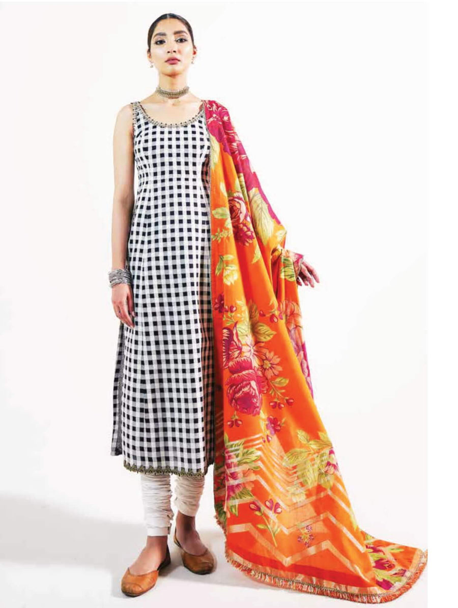 Zara Shahjahan Premium Lawn 2021 Unstitched 3 Piece Suit Manreet-B - FaisalFabrics.pk