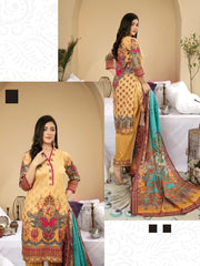 Al Kareem Zoha Printed Lawn Collection'21 Unstitched 3 Piece Suit D-03 - FaisalFabrics.pk