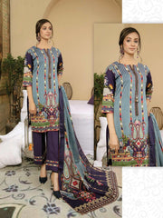 Al Kareem Zoha Printed Lawn Collection'21 Unstitched 3 Piece Suit D-05 - FaisalFabrics.pk