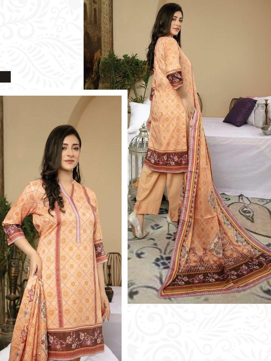 Al Kareem Zoha Printed Lawn Collection'21 Unstitched 3 Piece Suit D-06 - FaisalFabrics.pk