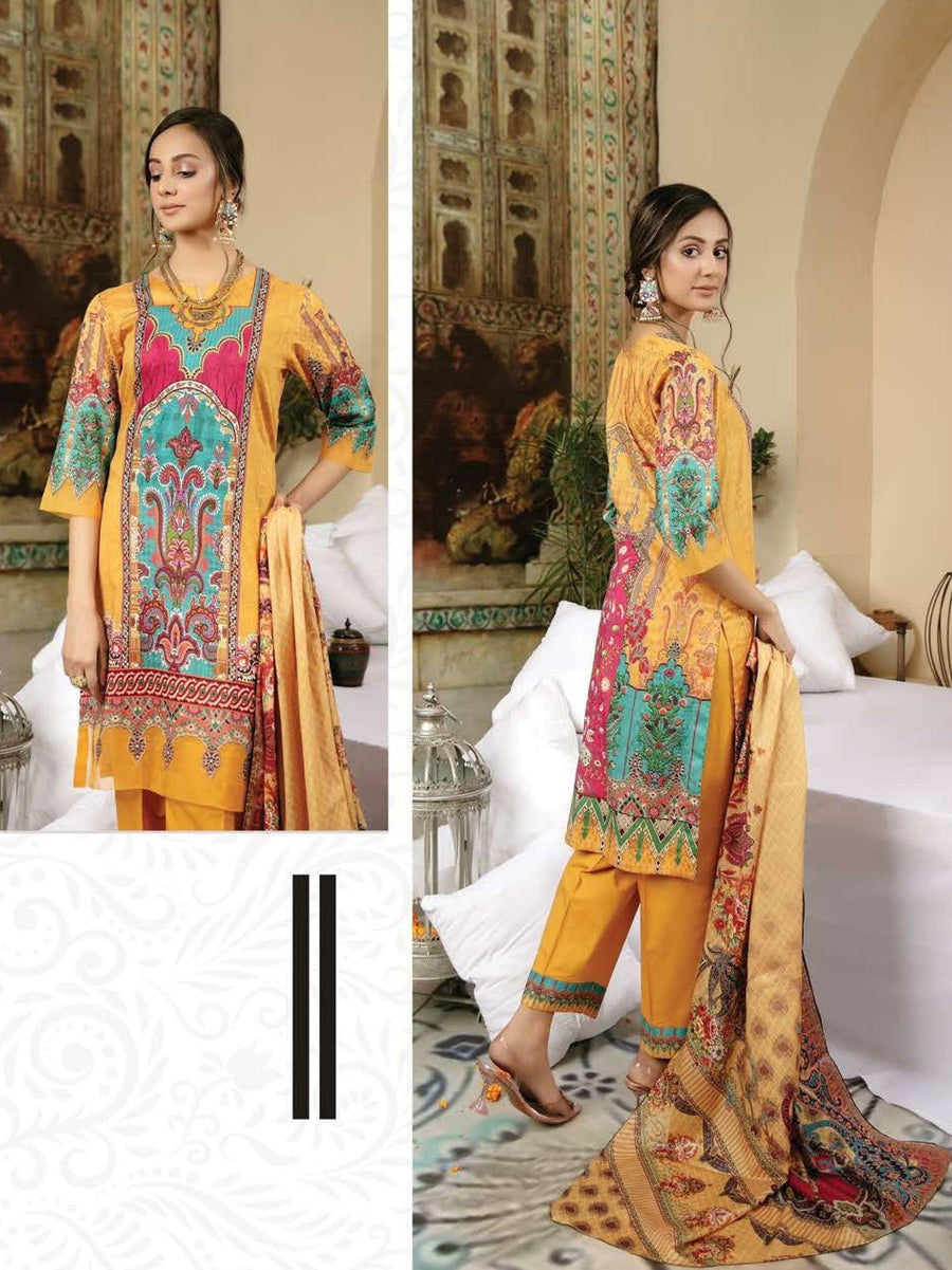 Al Kareem Zoha Printed Lawn Collection'21 Unstitched 3 Piece Suit D-09 - FaisalFabrics.pk