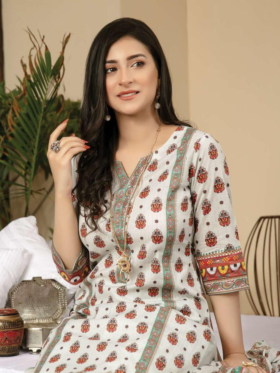 Al Kareem Zoha Printed Lawn Collection'21 Unstitched 3 Piece Suit D-10 - FaisalFabrics.pk